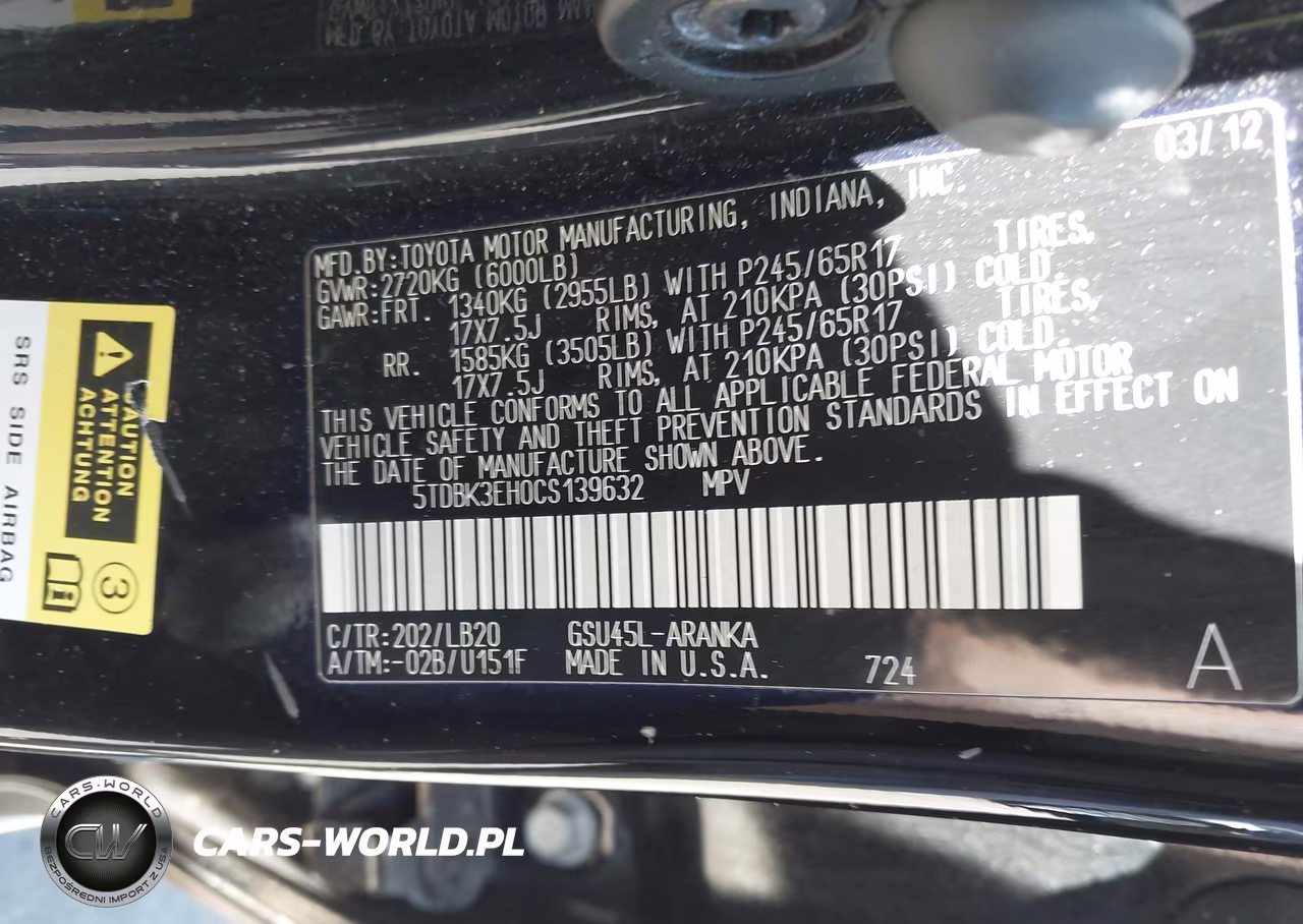 2012 Toyota Highlander Se V6 VIN:5TDBK3EH0CS139632 - 9