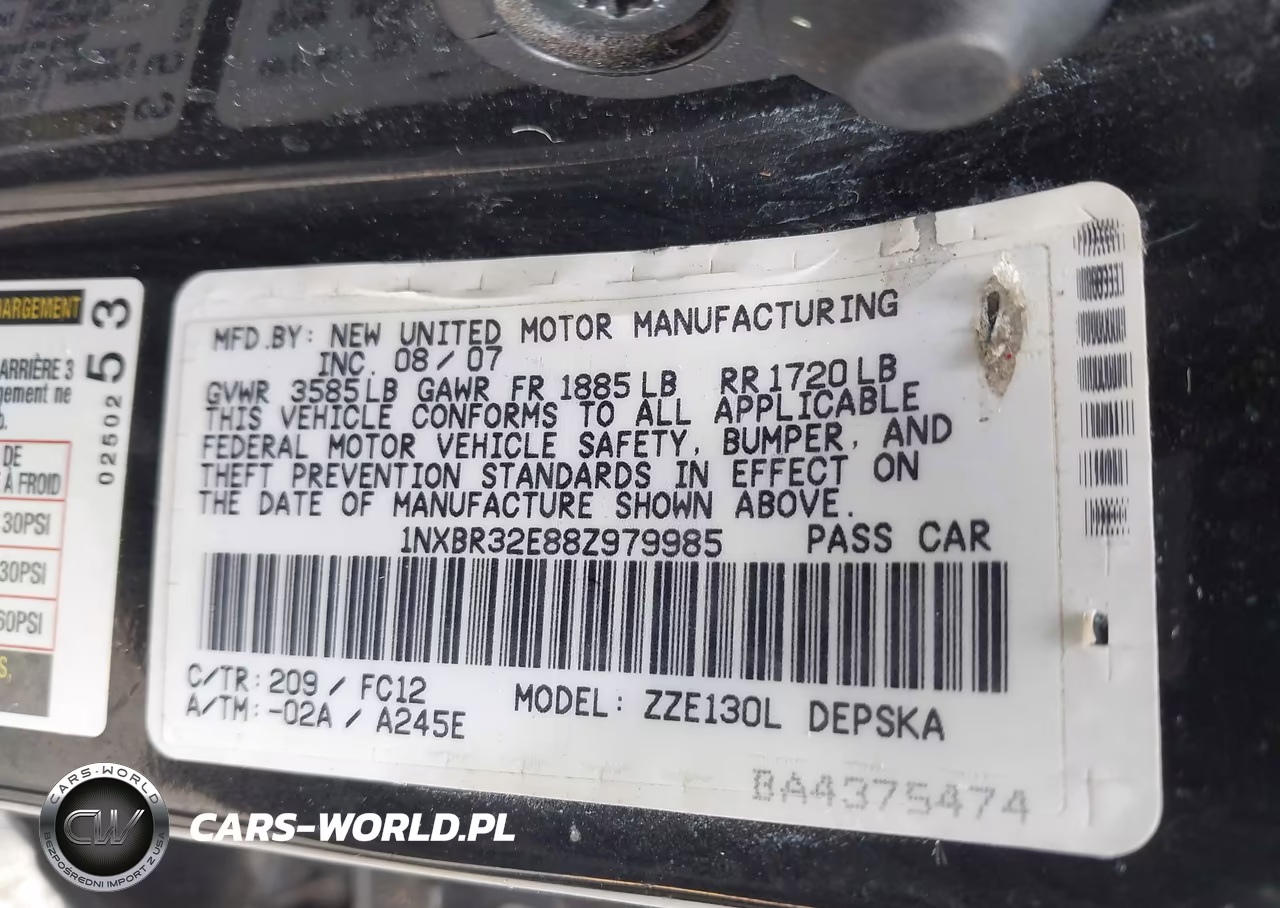 2008 Toyota Corolla S VIN:1NXBR32E88Z979985 - 9
