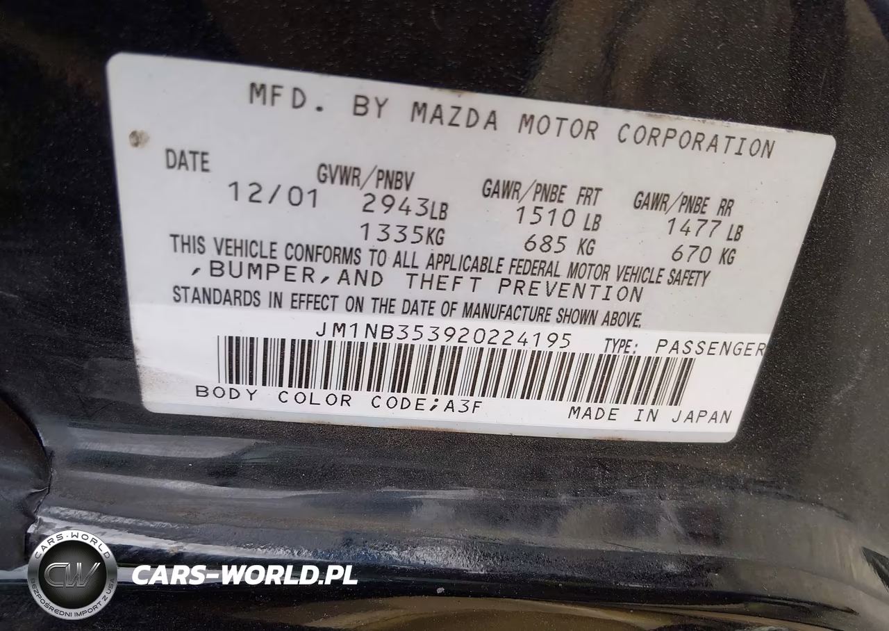 2002 Mazda Mx-5 Miata Cloth-Ls-Se VIN:JM1NB353920224195 - 9