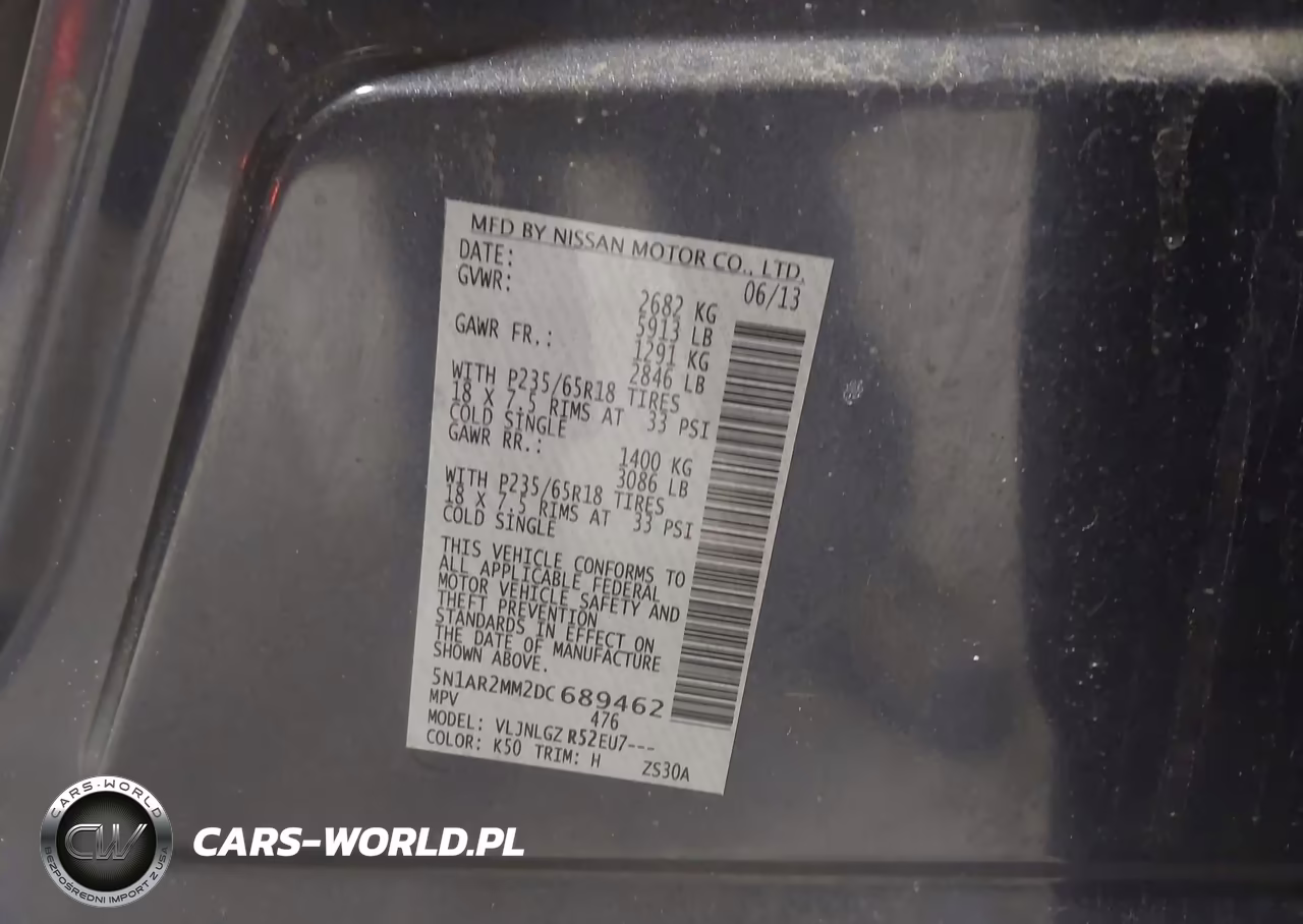 2013 Nissan Pathfinder S VIN:5N1AR2MM2DC689462 - 9