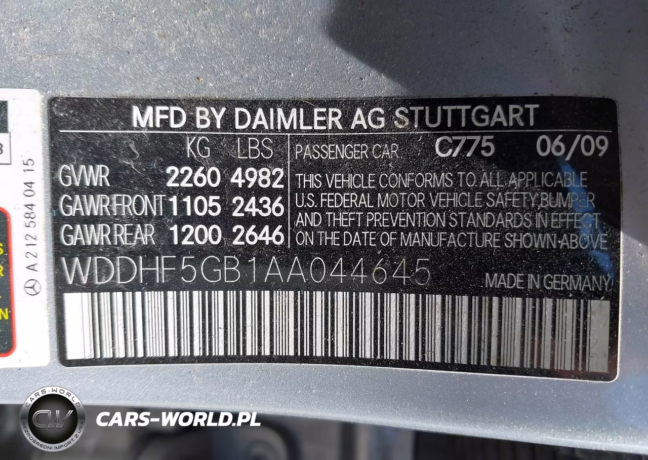 2010 Mercedes-Benz E 350 VIN:WDDHF5GB1AA044645 - 9