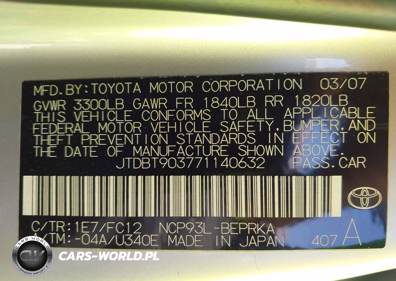 2007 Toyota Yaris VIN:JTDBT903771140632 - 9