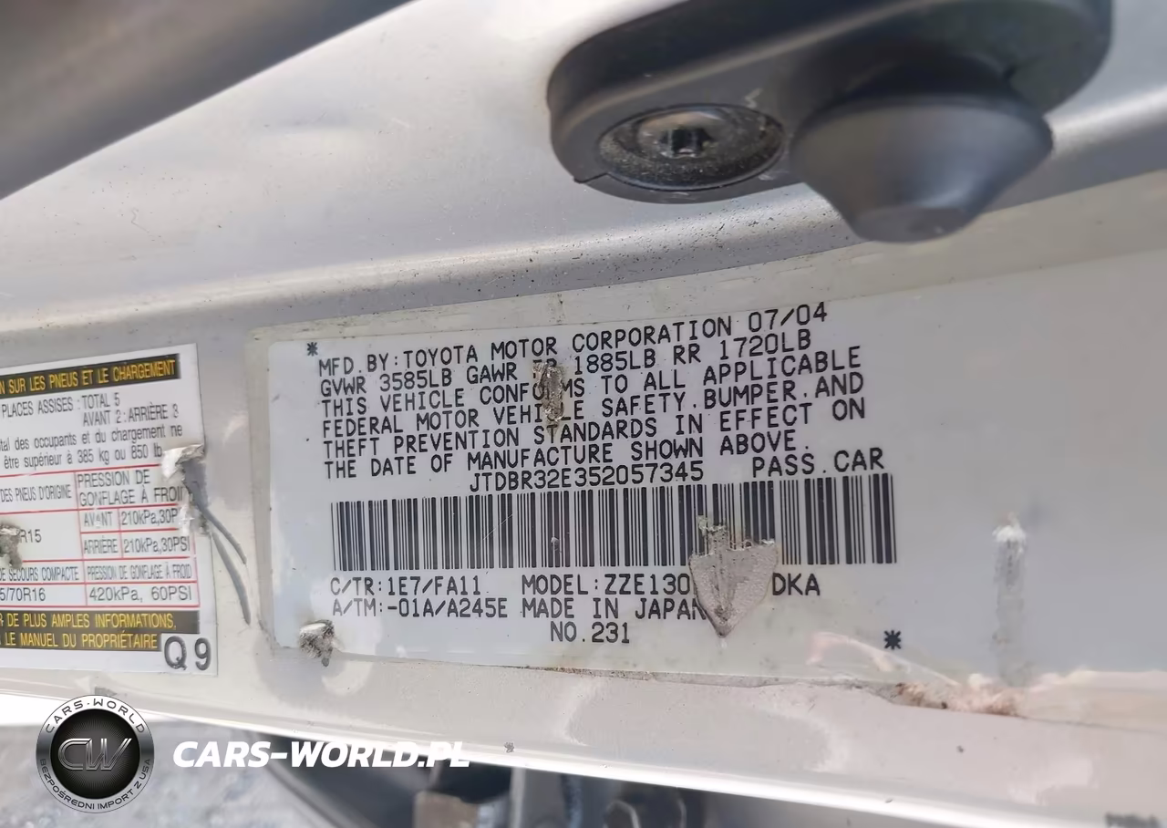 2005 Toyota Corolla Ce VIN:JTDBR32E352057345 - 9