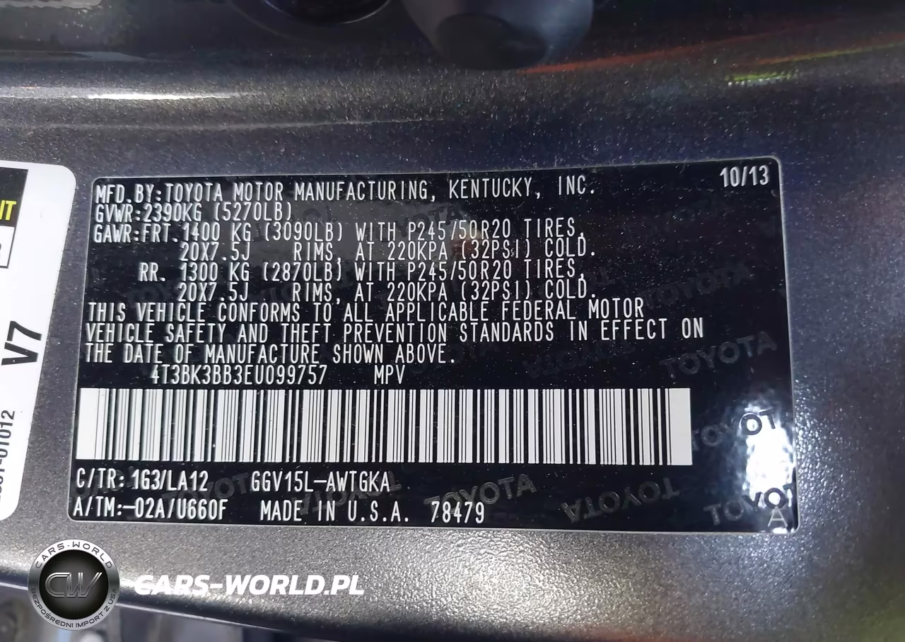 2014 Toyota Venza Limited V6 VIN:4T3BK3BB3EU099757 - 9
