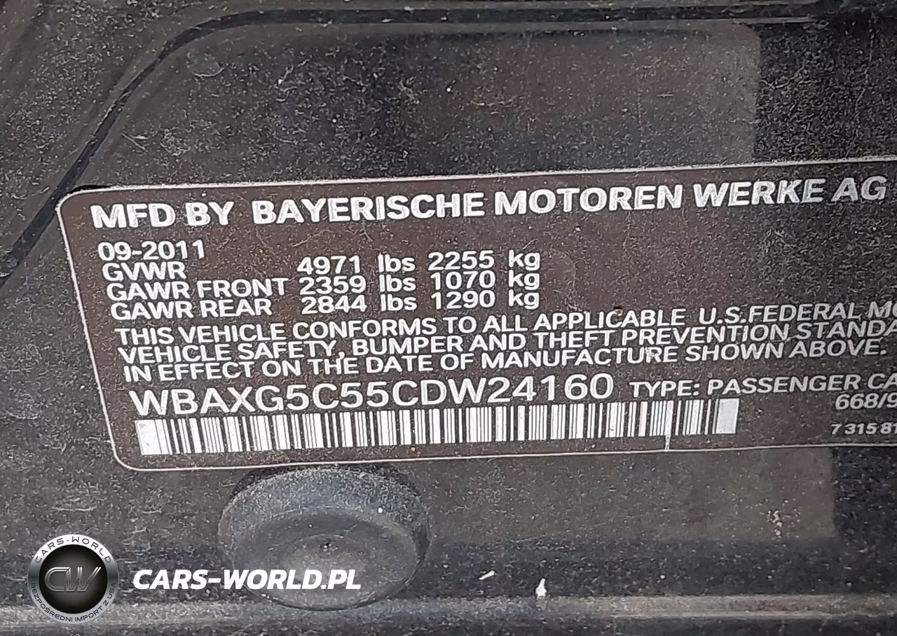 2012 BMW 528I VIN:WBAXG5C55CDW24160 - 9