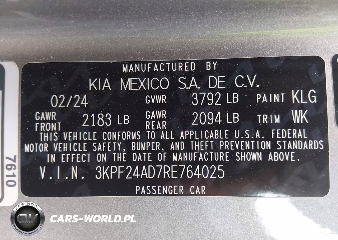 2024 Kia Forte Lxs VIN:3KPF24AD7RE764025 - 9