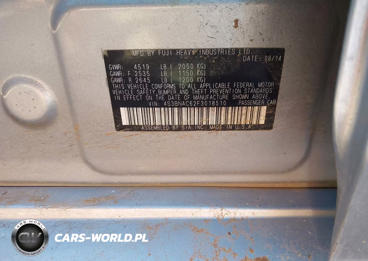 2015 Subaru Legacy 2.5I Premium VIN:4S3BNAC62F3018510 - 9