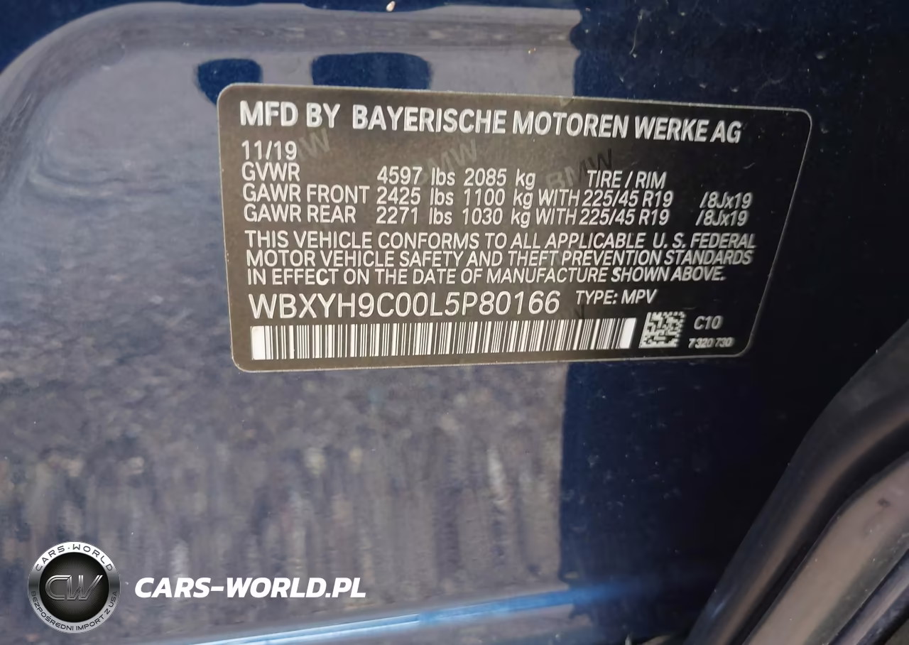 2020 BMW X2 Sdrive28I VIN:WBXYH9C00L5P80166 - 9