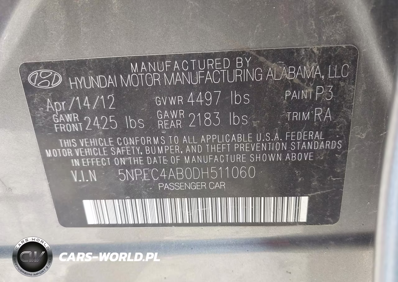 2013 Hyundai Sonata Limited 2.0T VIN:5NPEC4AB0DH511060 - 9