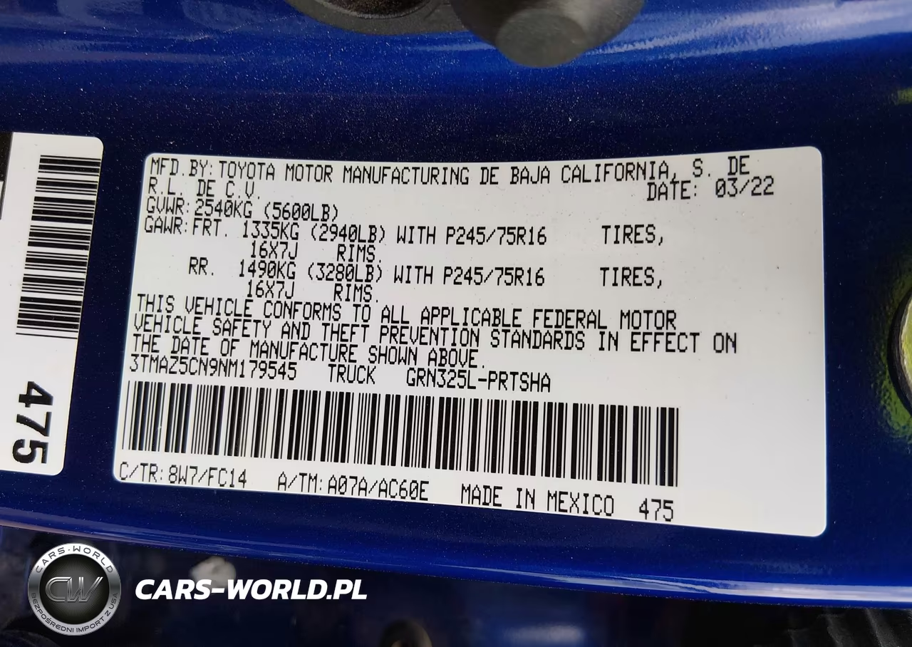 2022 Toyota Tacoma Sr5 V6 VIN:3TMAZ5CN9NM179545 - 9