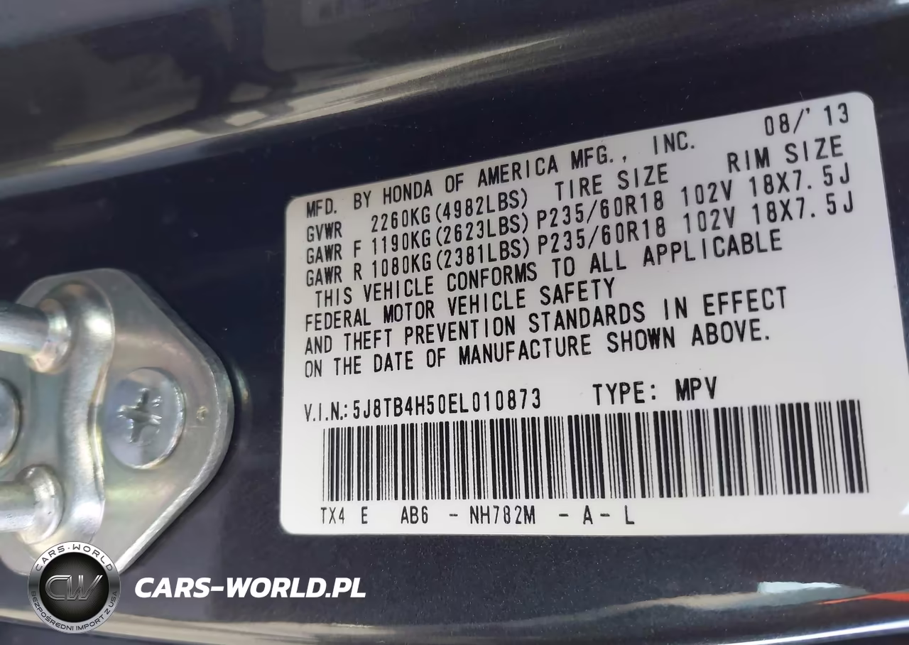 2014 Acura Rdx VIN:5J8TB4H50EL010873 - 9
