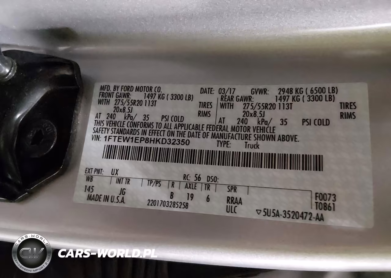 2017 Ford F-150 Xl VIN:1FTEW1EP8HKD32350 - 9