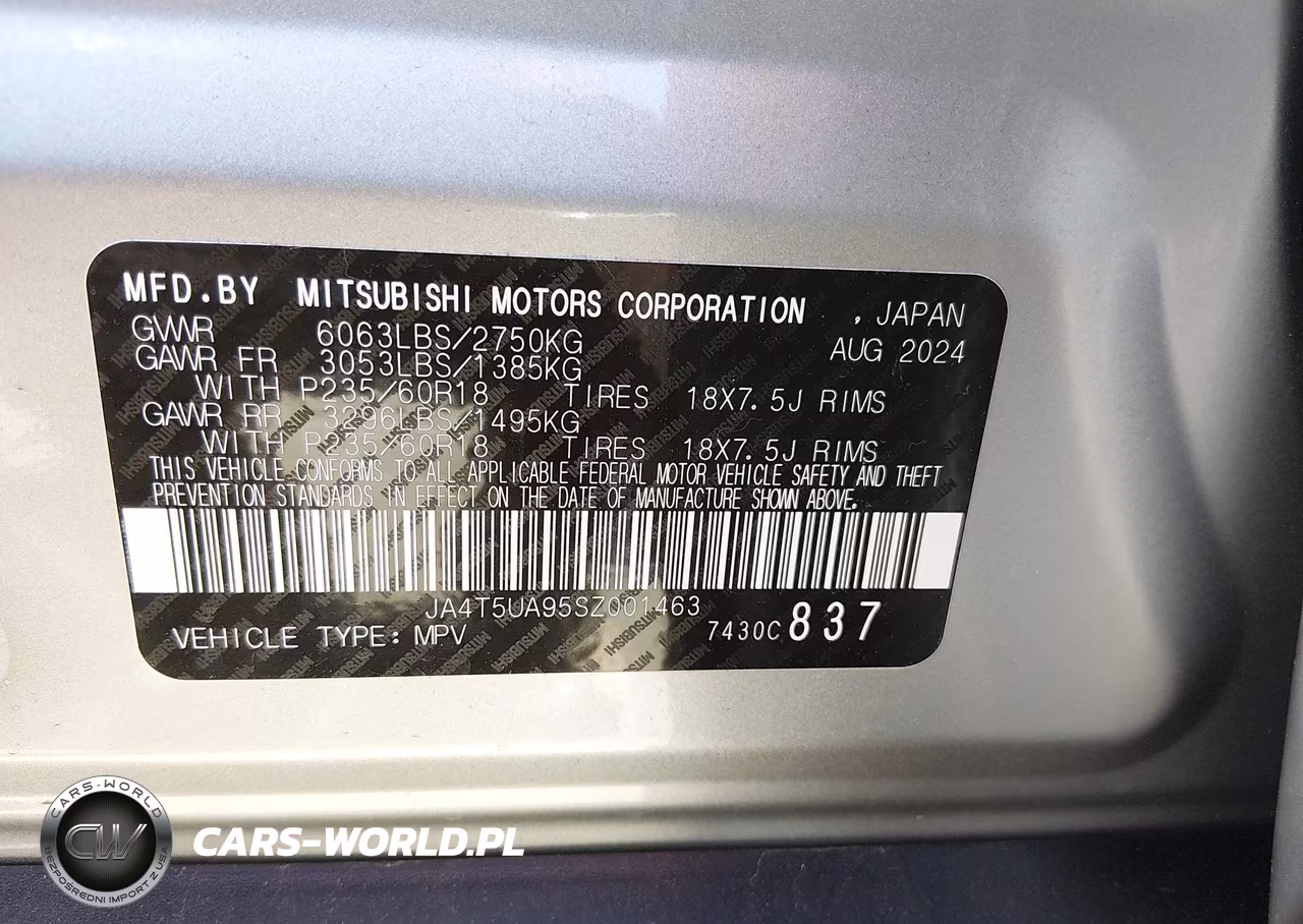 2025 Mitsubishi Outlander Phev Es S-Awc VIN:JA4T5UA95SZ001463 - 9