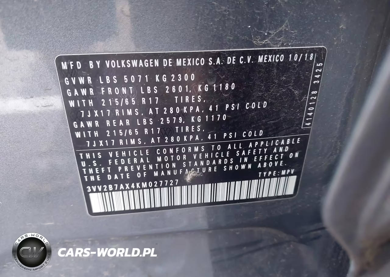 2019 Volkswagen Tiguan 2.0T Se-2.0T Sel-2.0T Sel R-Line-2.0T Sel R-Line Black VIN:3VV2B7AX4KM027727 - 9