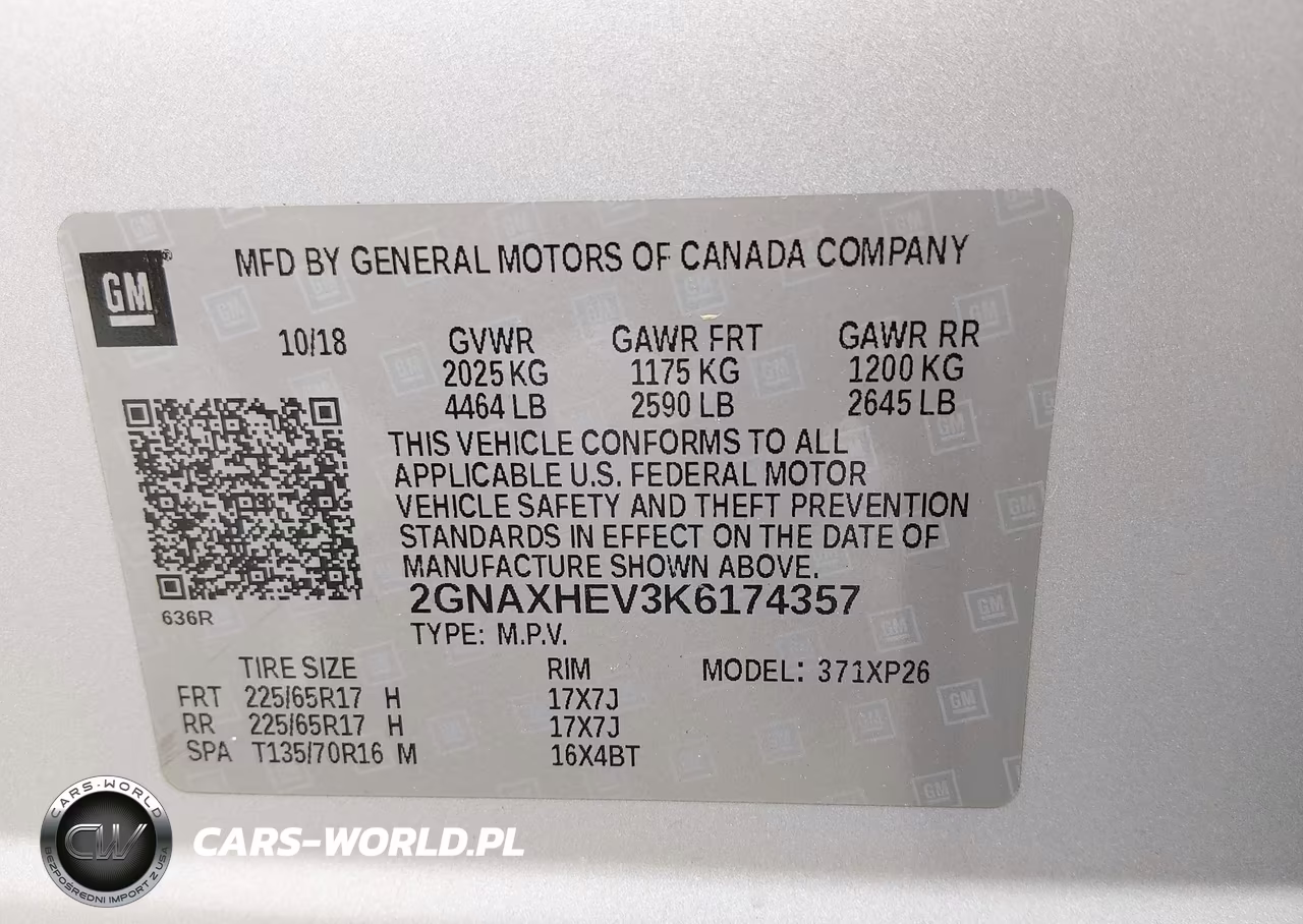 2019 Chevrolet Equinox Ls VIN:2GNAXHEV3K6174357 - 9