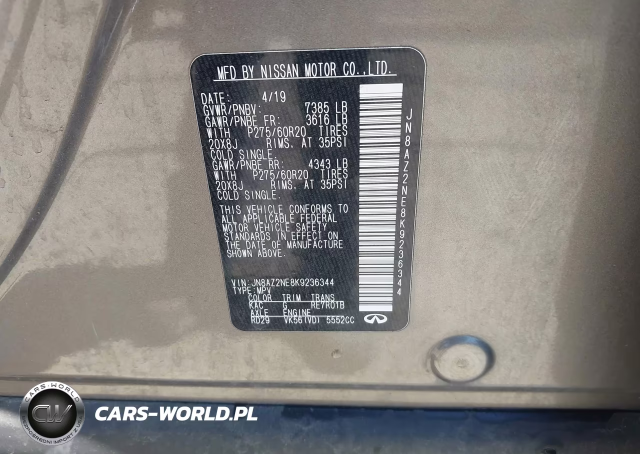 2019 Infiniti Qx80 Luxe VIN:JN8AZ2NE8K9236344 - 9