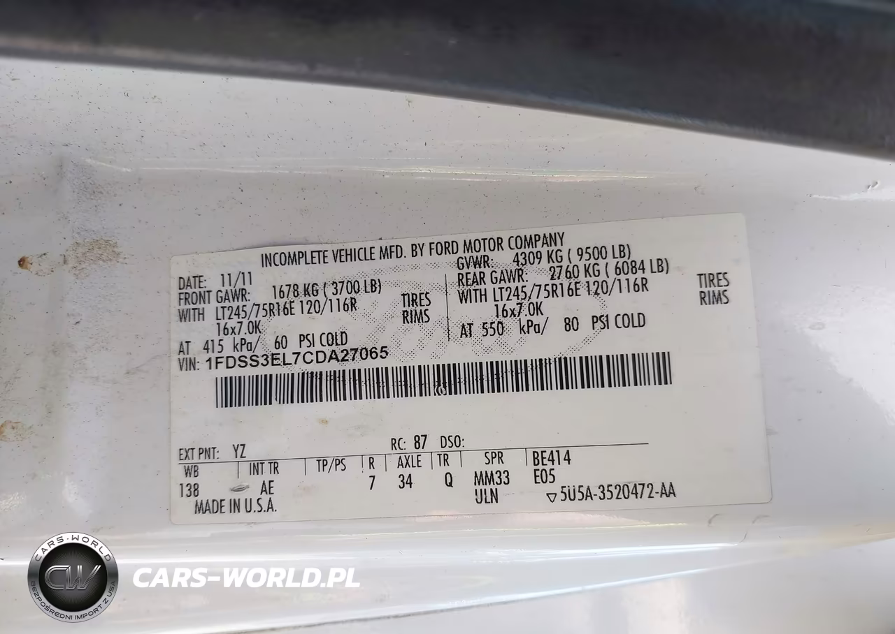 2012 Ford E-350 Super Duty Commercial VIN:1FDSS3EL7CDA27065 - 9