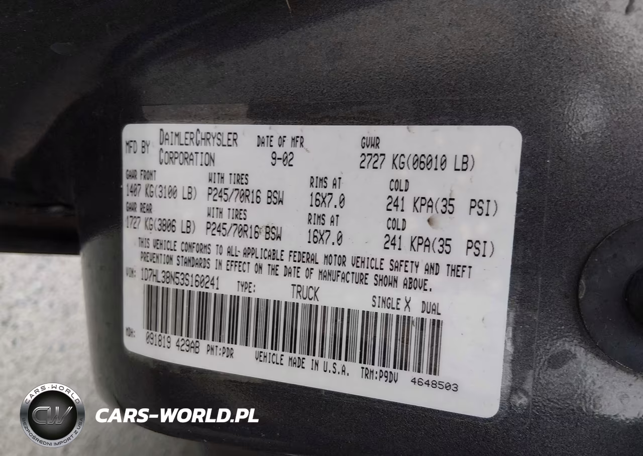 2003 Dodge Dakota Sport-Sxt VIN:1D7HL38N53S160241 - 9
