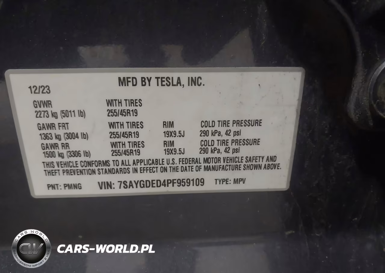 2023 Tesla Model Y Rwd VIN:7SAYGDED4PF959109 - 9