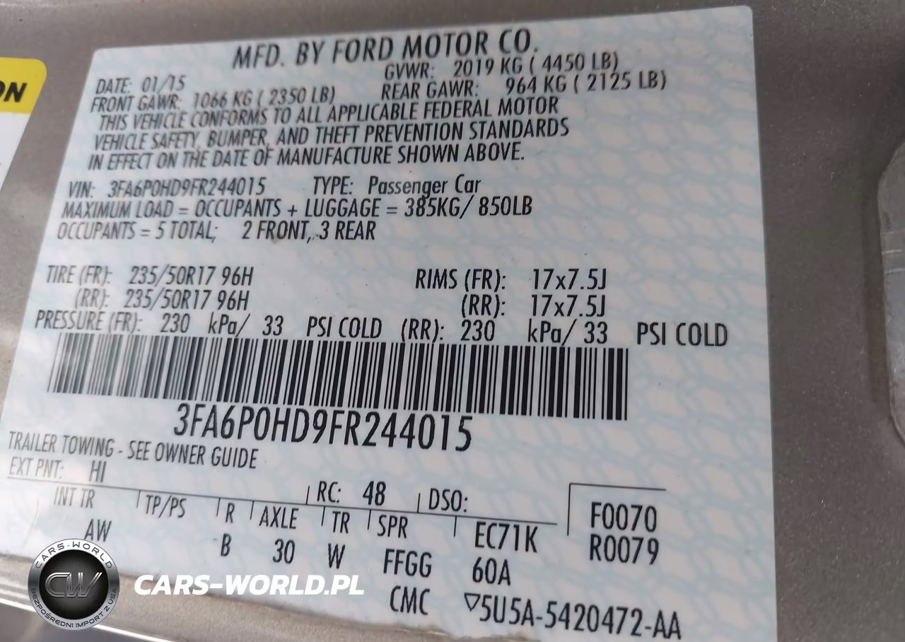 2015 Ford Fusion Se VIN:3FA6P0HD9FR244015 - 9