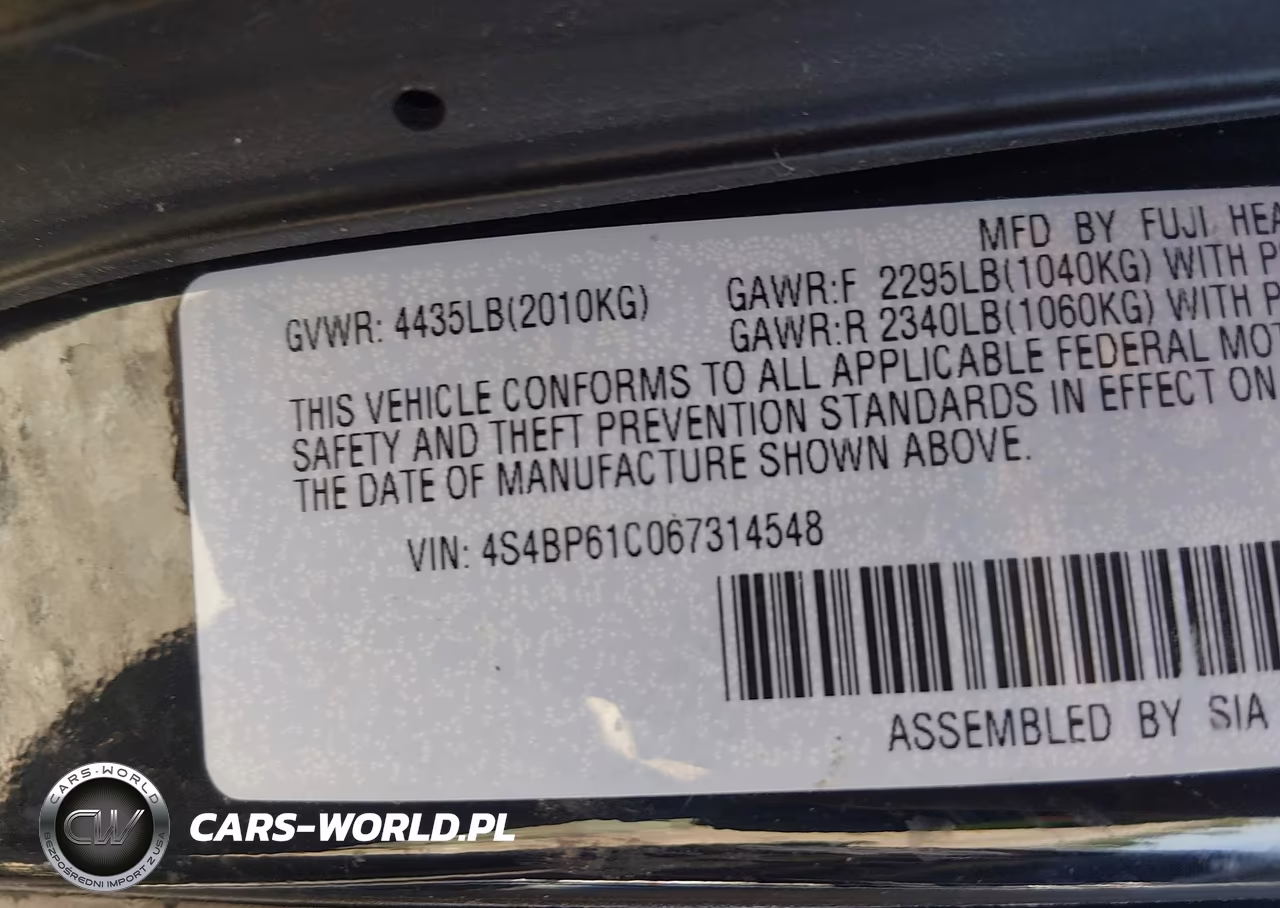 2006 Subaru Outback 2.5I VIN:4S4BP61C067314548 - 9