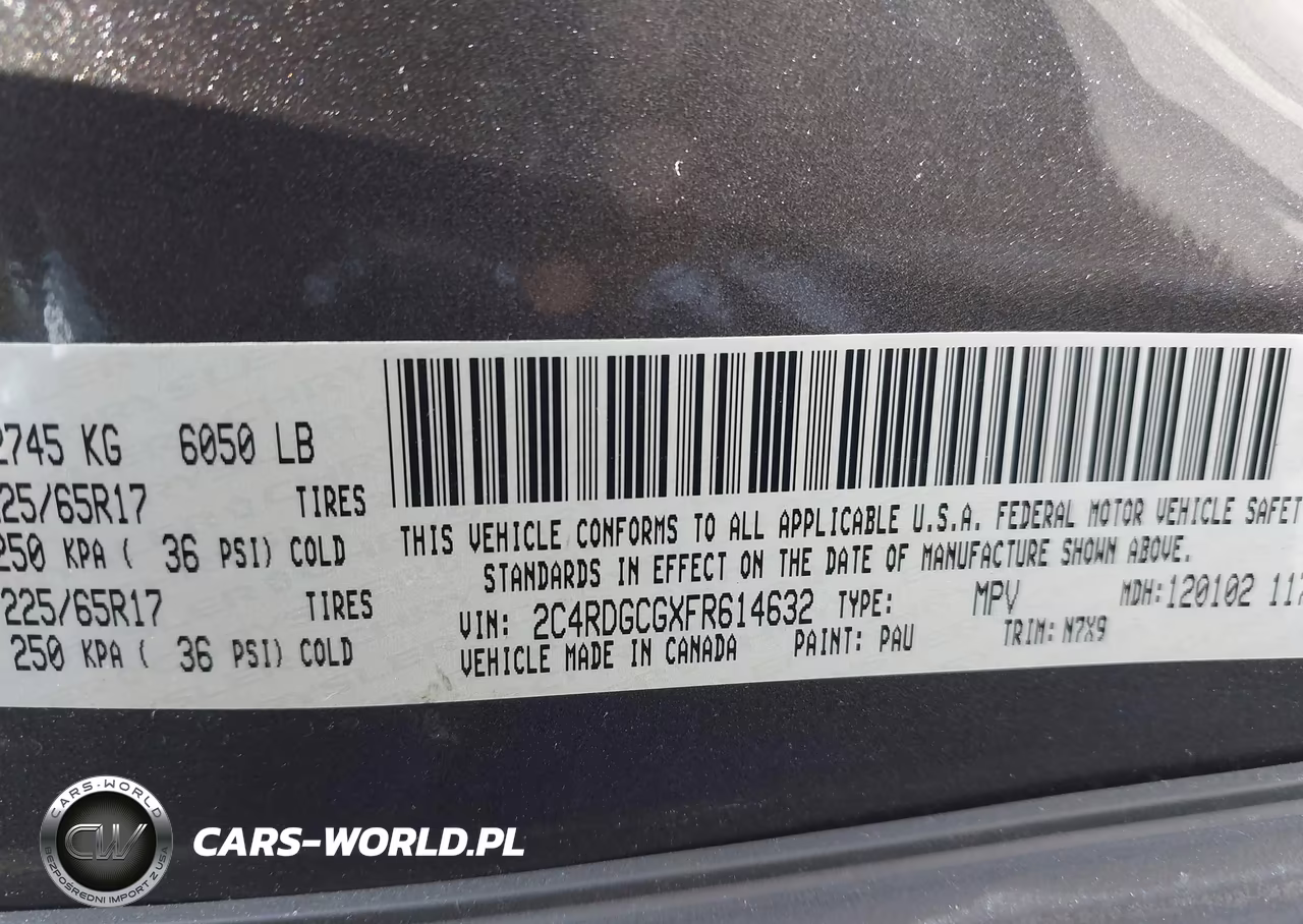 2015 Dodge Grand Caravan Sxt VIN:2C4RDGCGXFR614632 - 9