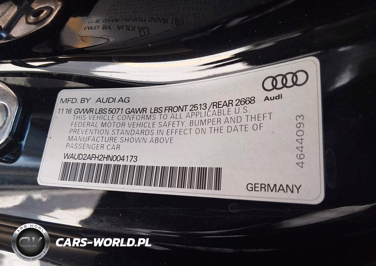 2017 Audi A5 Cabriolet Sport VIN:WAUD2AFH2HN004173 - 9