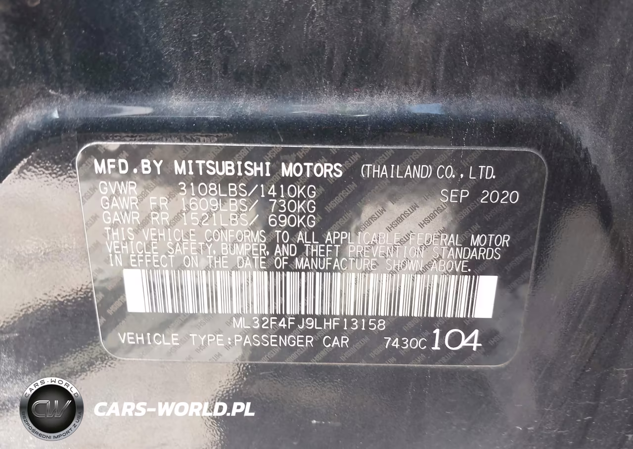2020 Mitsubishi Mirage G4 Le-Se VIN:ML32F4FJ9LHF13158 - 9