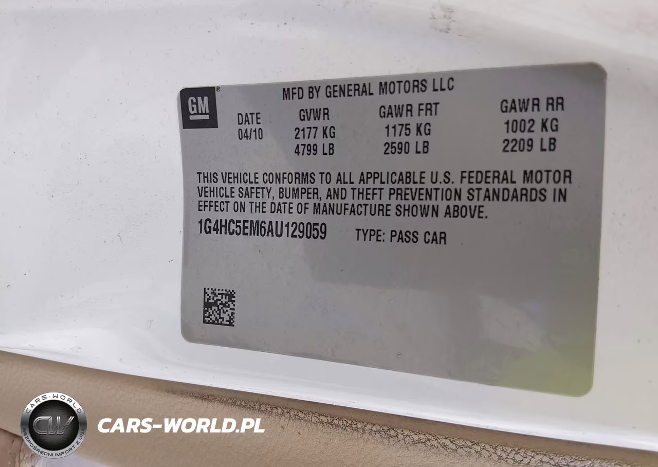 2010 Buick Lucerne Cxl VIN:1G4HC5EM6AU129059 - 9