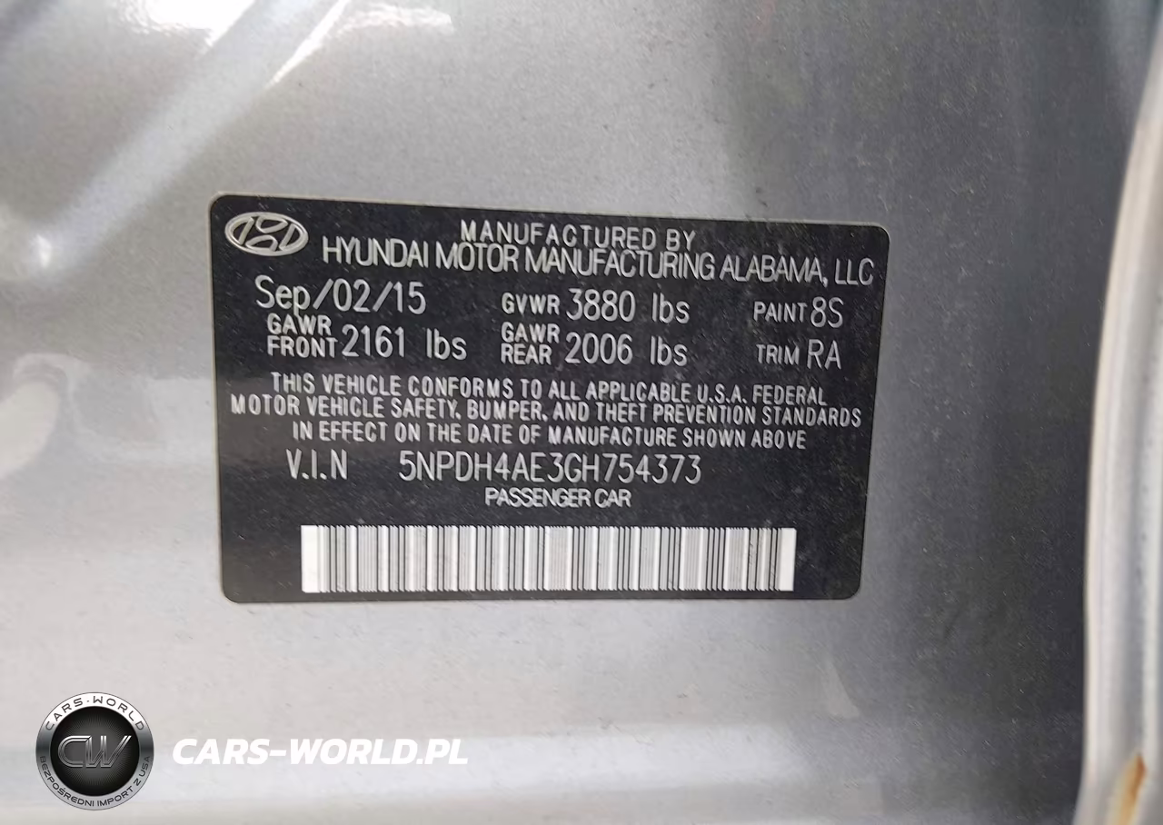 2016 Hyundai Elantra Se VIN:5NPDH4AE3GH754373 - 9