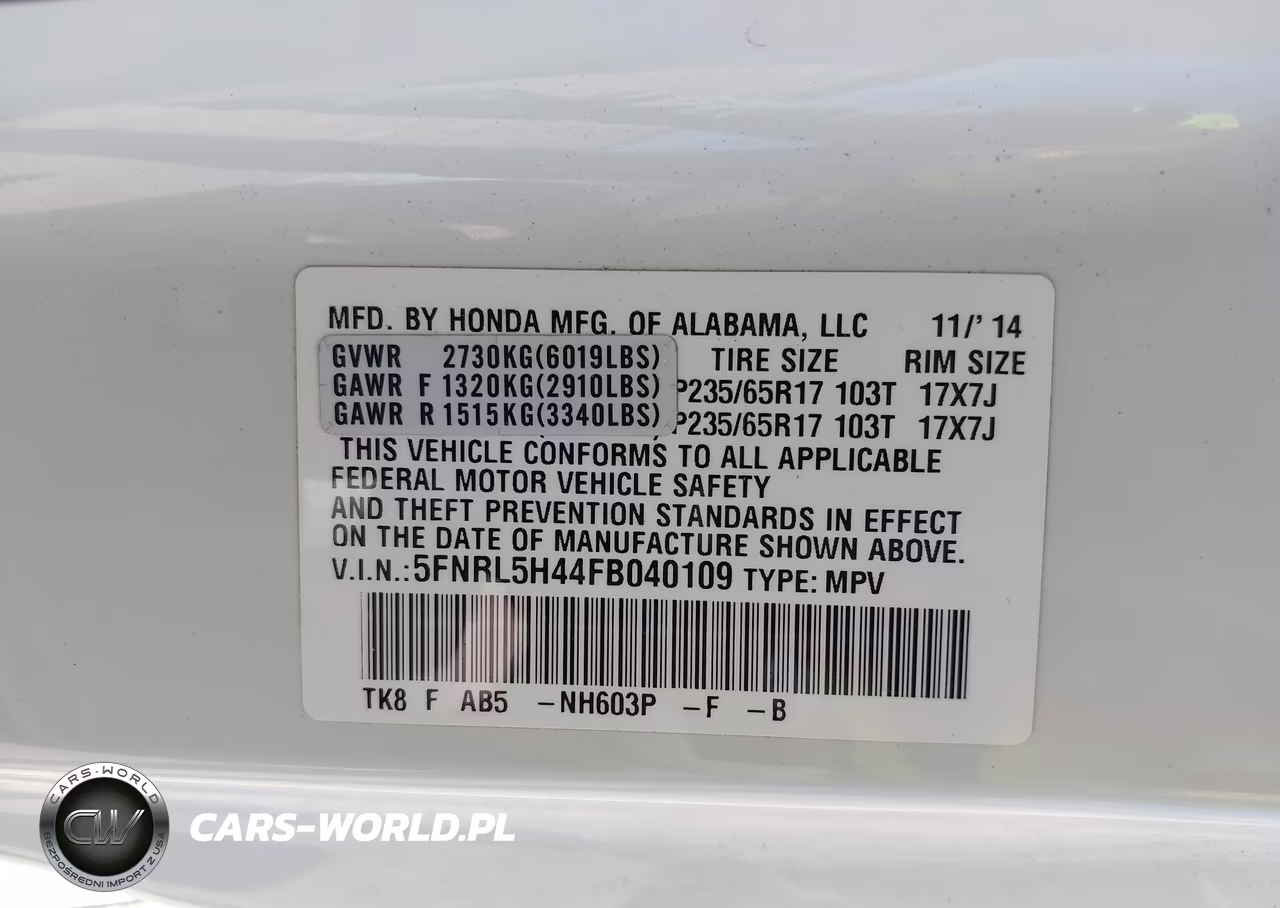 2015 Honda Odyssey Ex VIN:5FNRL5H44FB040109 - 9