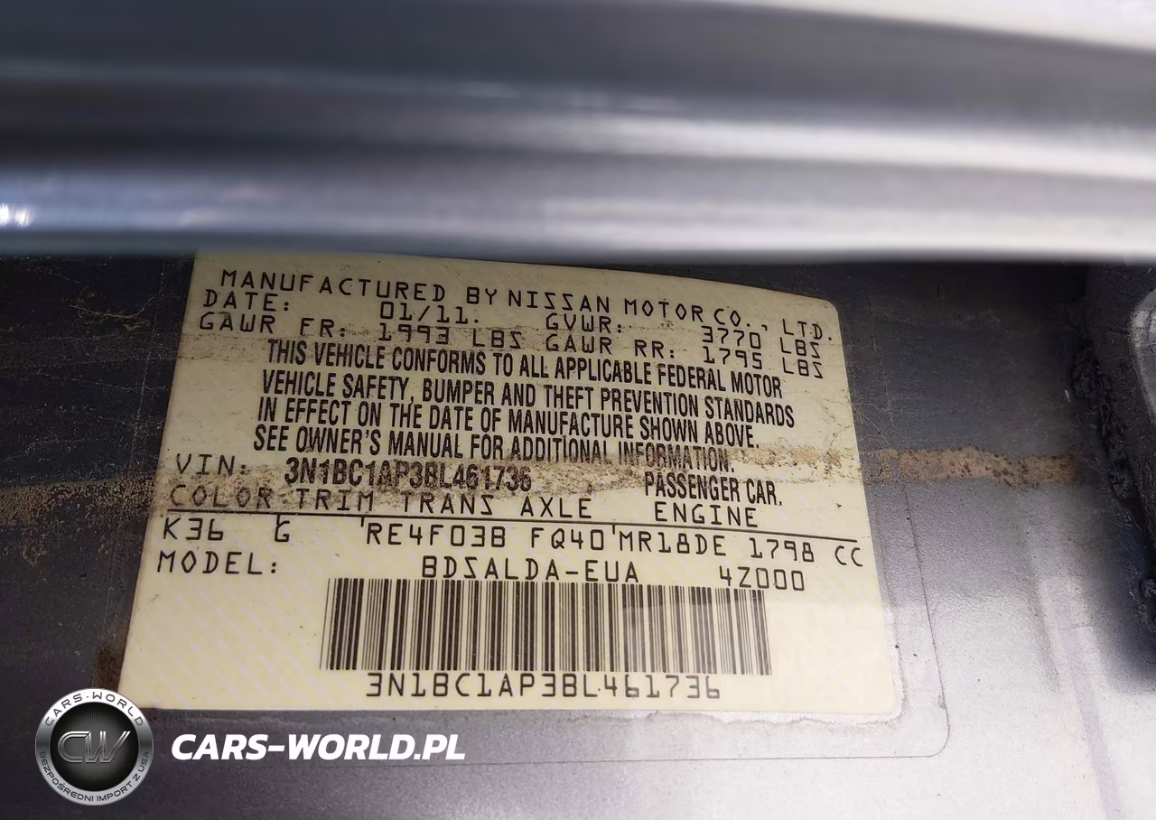 2011 Nissan Versa 1.8S VIN:3N1BC1AP3BL461736 - 9