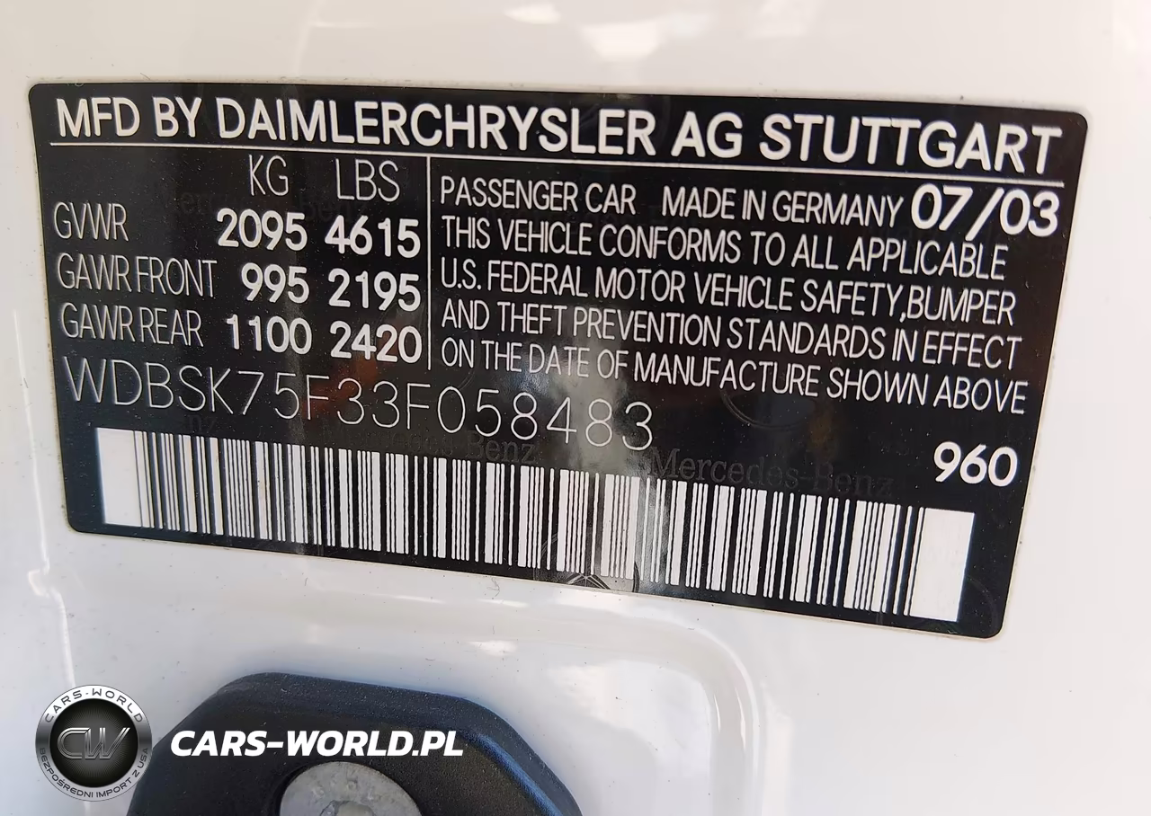 2003 Mercedes-Benz Sl 500 VIN:WDBSK75F33F058483 - 9