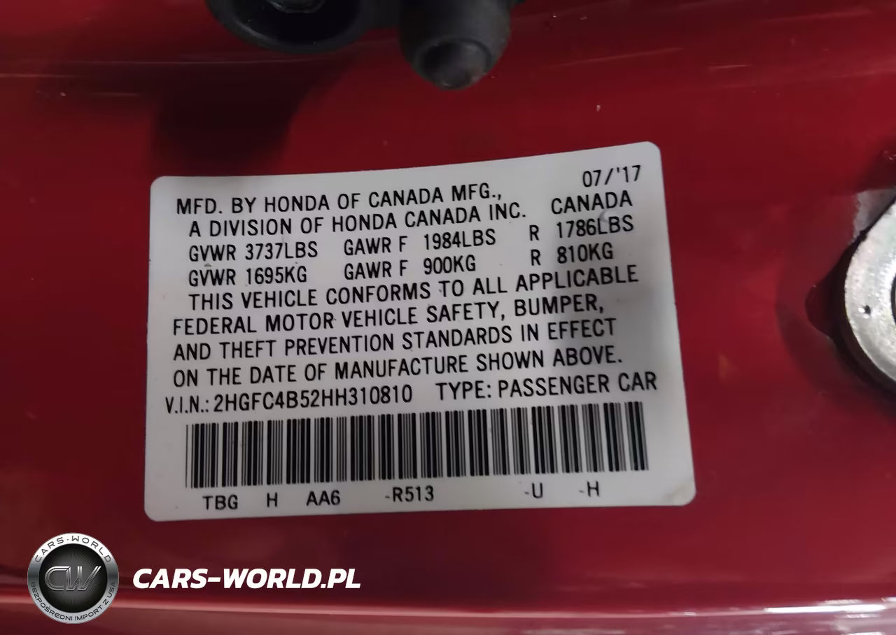 2017 Honda Civic Lx VIN:2HGFC4B52HH310810 - 9