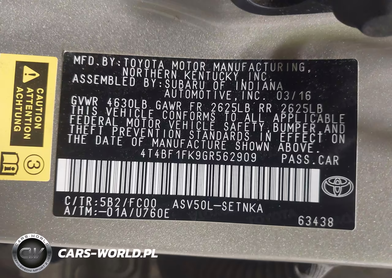 2016 Toyota Camry Le VIN:4T4BF1FK9GR562909 - 9