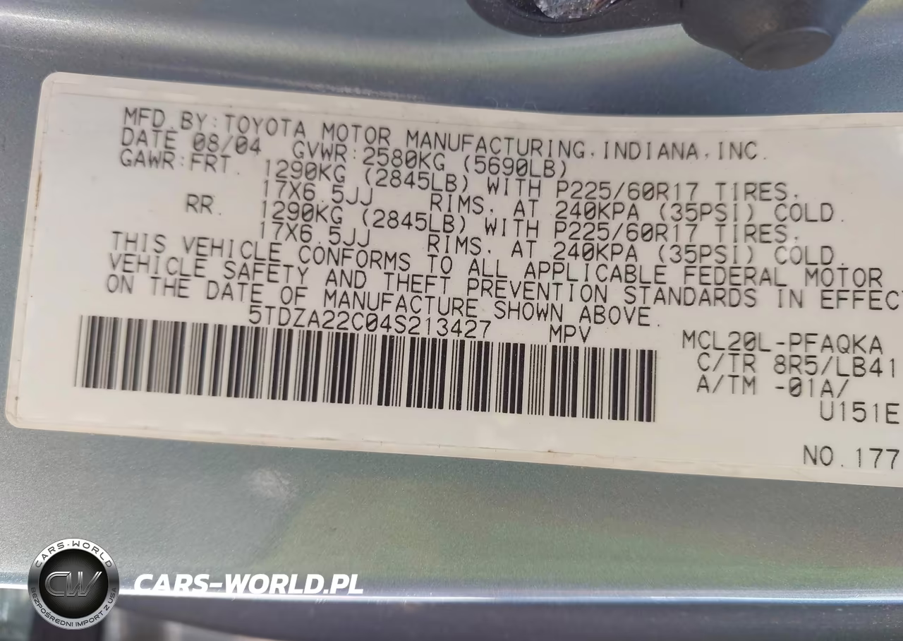 2004 Toyota Sienna Xle VIN:5TDZA22C04S213427 - 9