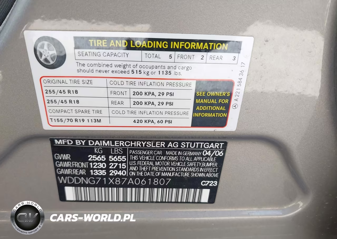 2007 Mercedes-Benz S 550 VIN:WDDNG71X87A061807 - 9
