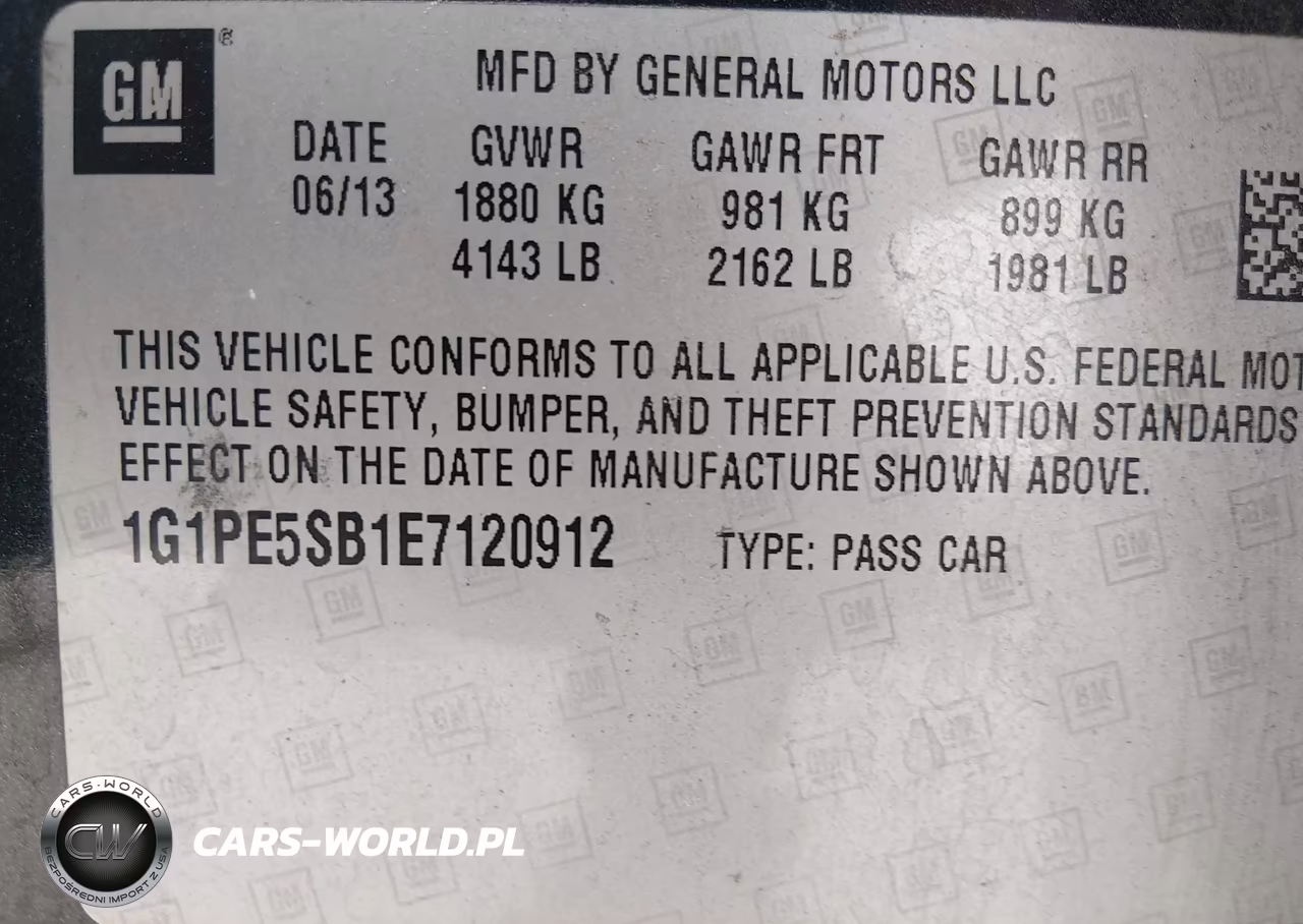 2014 Chevrolet Cruze 2Lt Auto VIN:1G1PE5SB1E7120912 - 9