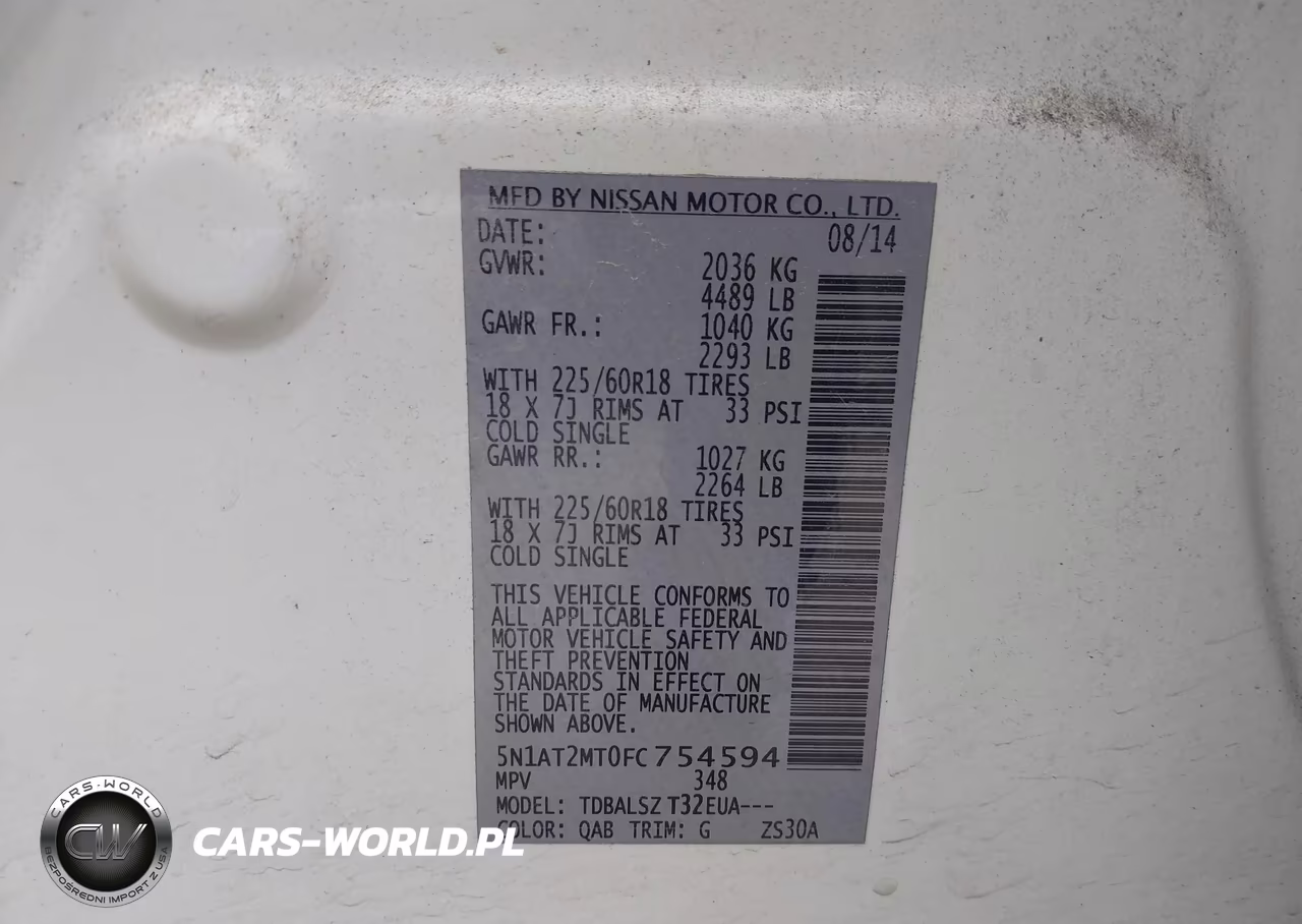2015 Nissan Rogue Sl VIN:5N1AT2MT0FC754594 - 9