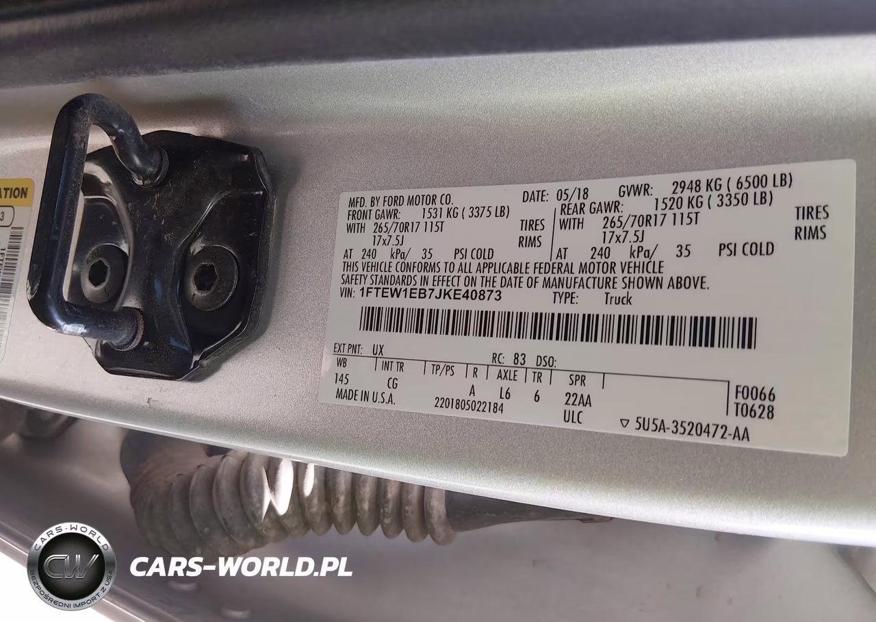2018 Ford F-150 Xl VIN:1FTEW1EB7JKE40873 - 9
