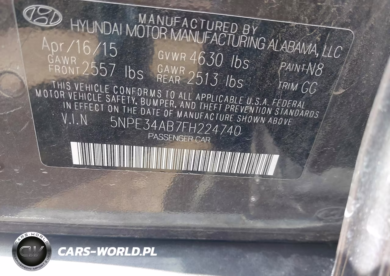 2015 Hyundai Sonata Sport 2.0T VIN:5NPE34AB7FH224740 - 9