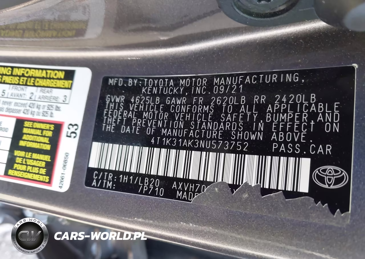 2022 Toyota Camry Xse Hybrid VIN:4T1K31AK3NU573752 - 9