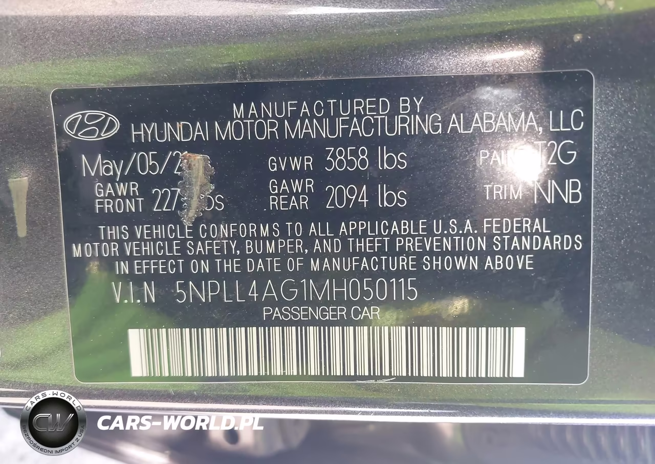 2021 Hyundai Elantra Se VIN:5NPLL4AG1MH050115 - 9