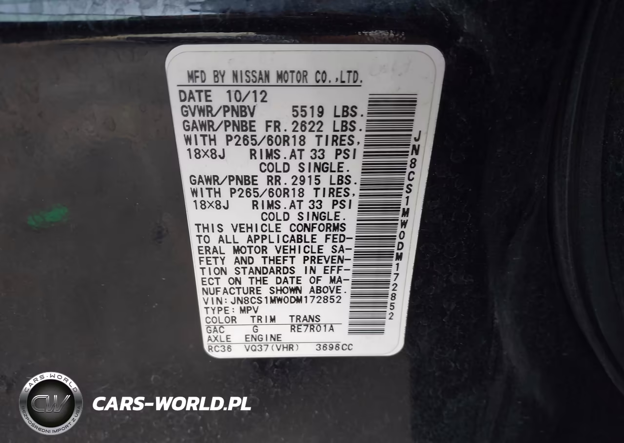 2013 Infiniti Fx37 VIN:JN8CS1MW0DM172852 - 9