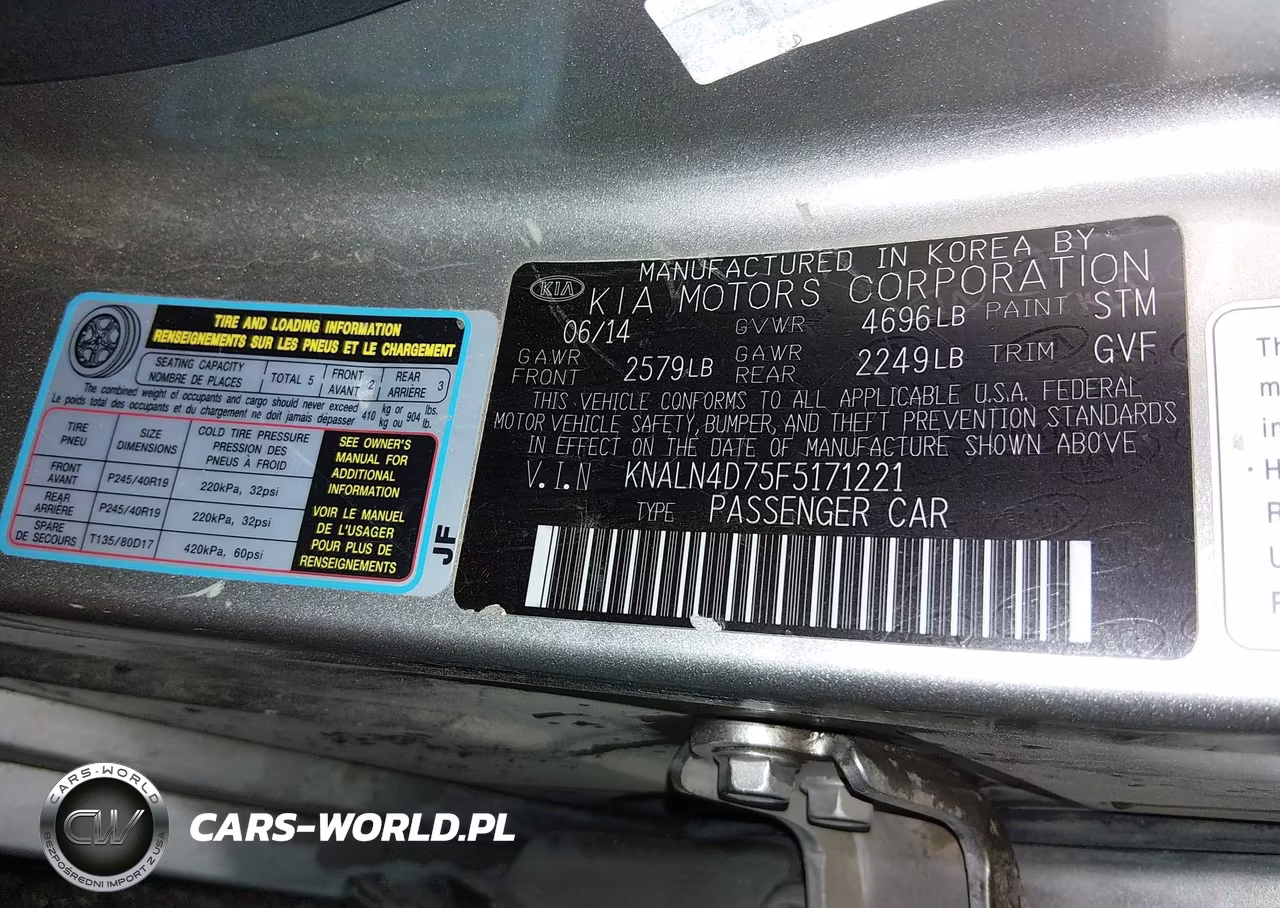 2015 Kia Cadenza Premium VIN:KNALN4D75F5171221 - 9