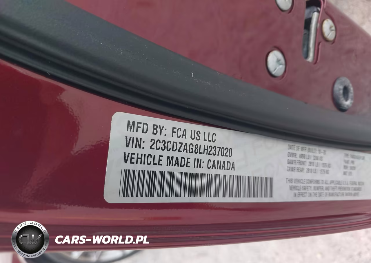 2020 Dodge Challenger Sxt VIN:2C3CDZAG8LH237020 - 9