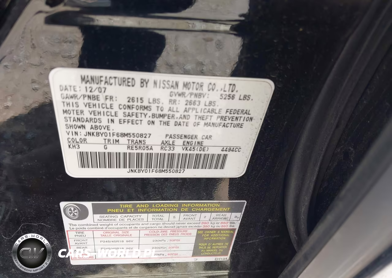 2008 Infiniti M45X VIN:JNKBY01F68M550827 - 9