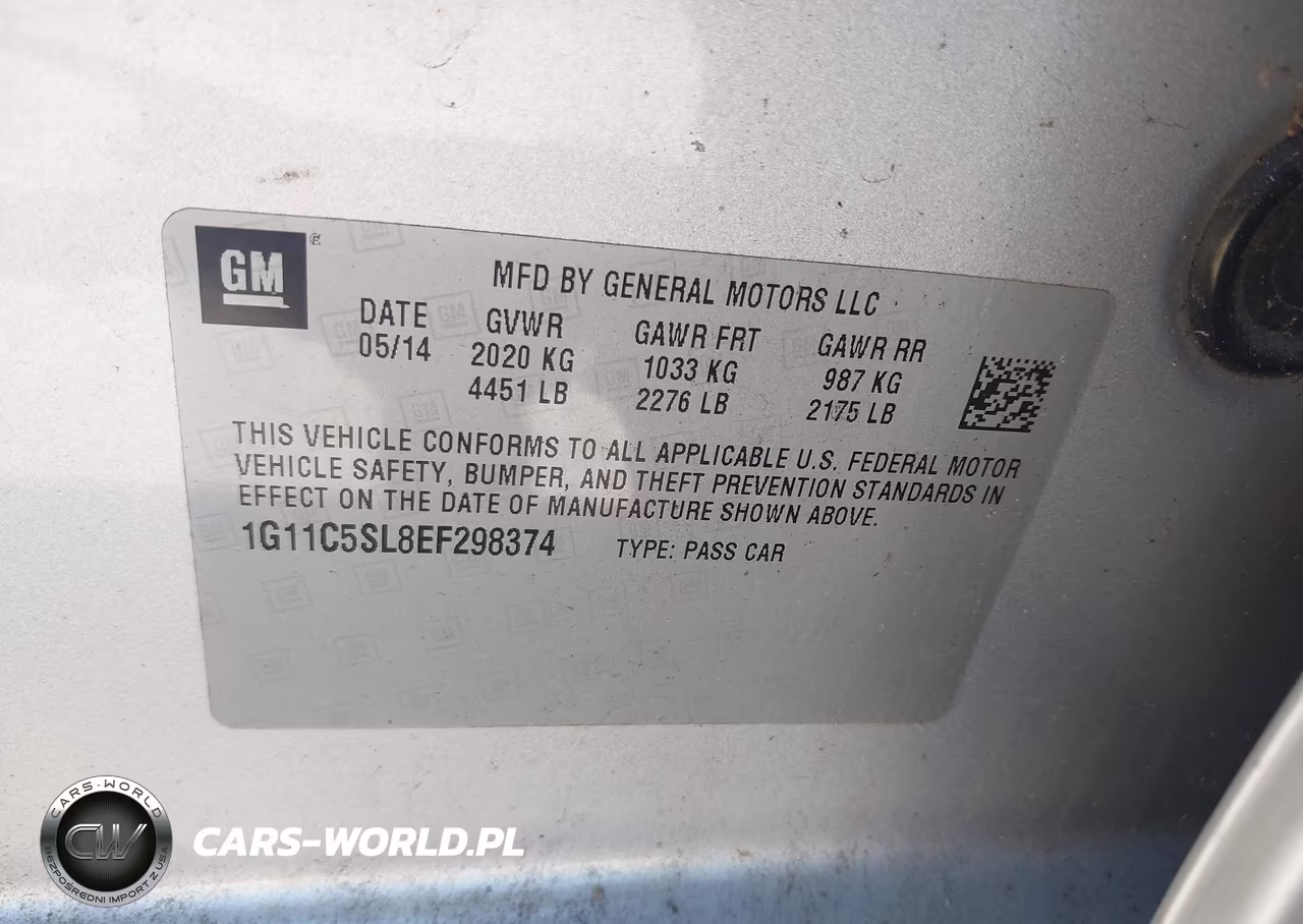 2014 Chevrolet Malibu 1Lt VIN:1G11C5SL8EF298374 - 9