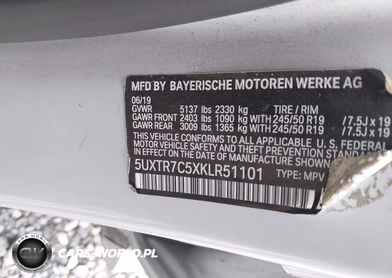 2019 BMW X3 Sdrive30I VIN:5UXTR7C5XKLR51101 - 9