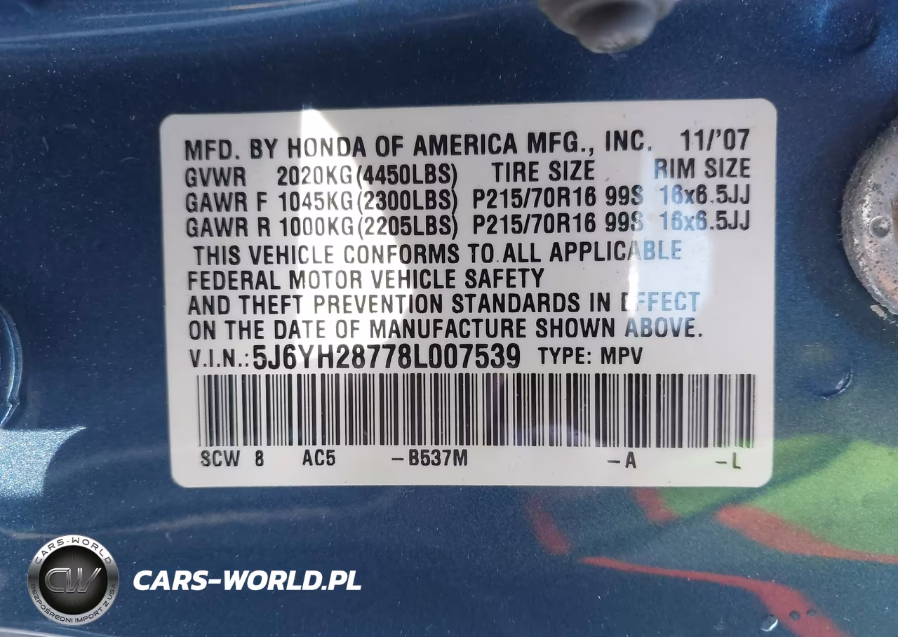 2008 Honda Element Ex VIN:5J6YH28778L007539 - 9